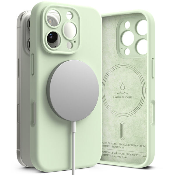 Ringke - Silicone Magnetic MagSafe - iPhone 16 Pro - Soft Mint