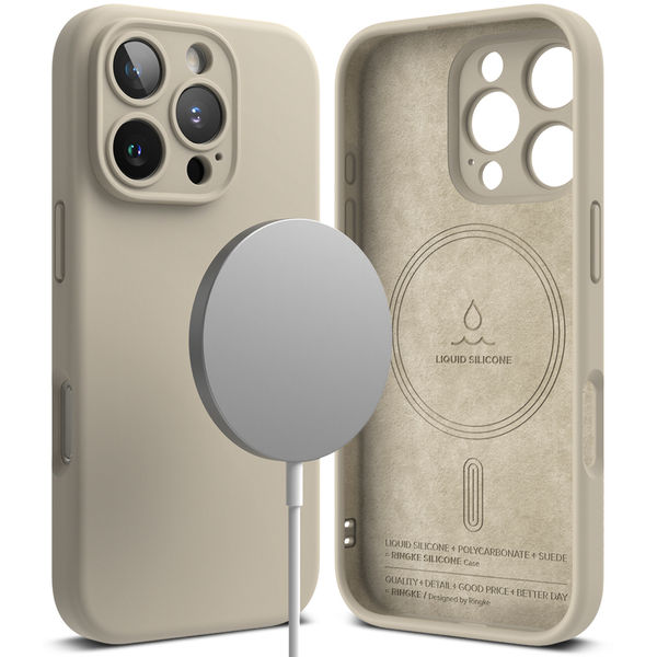 Ringke - Silicone Magnetic MagSafe - iPhone 16 Pro - Stone