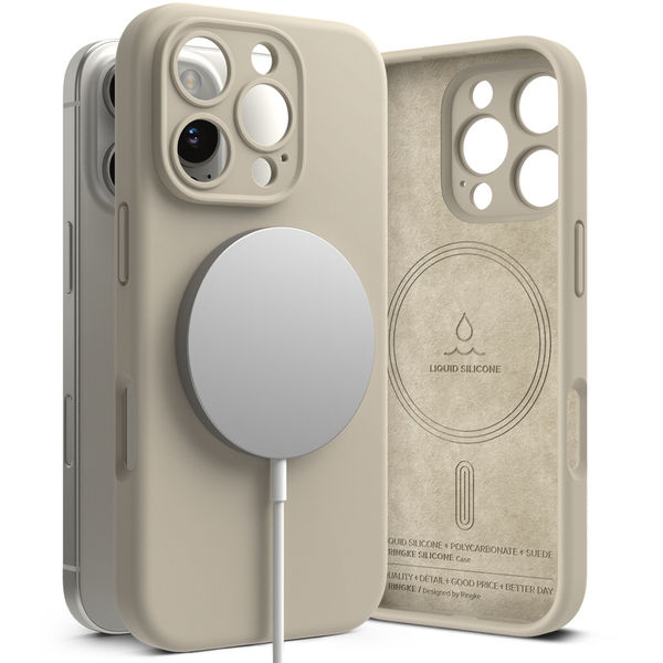 Ringke - Silicone Magnetic MagSafe - iPhone 16 Pro - Stone