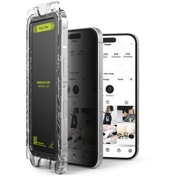 Ringke - Easy Slide Tempered Glass (2 pack) - iPhone 16 Pro - Privacy