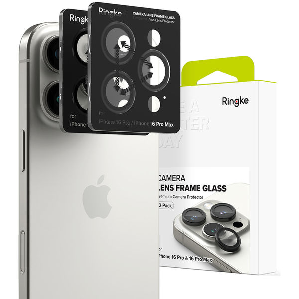 Ringke - Camera Lens Frame Glass (2 pack) - iPhone 16 Pro / iPhone 16 Pro Max - Black