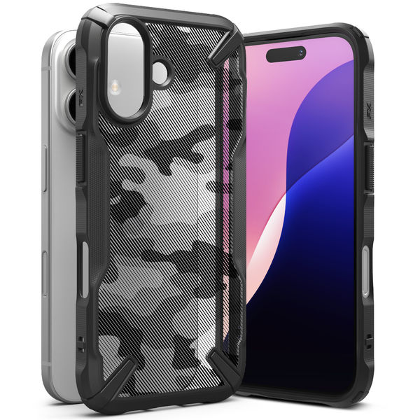 Ringke - Fusion X Design - iPhone 16 Plus - Camo Black