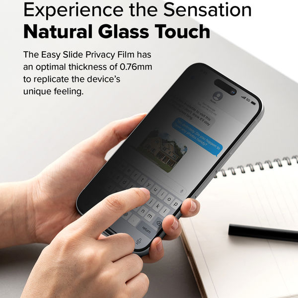 Ringke - Easy Slide Tempered Glass (2 pack) - iPhone 16 Plus / iPhone 15 Plus - Privacy