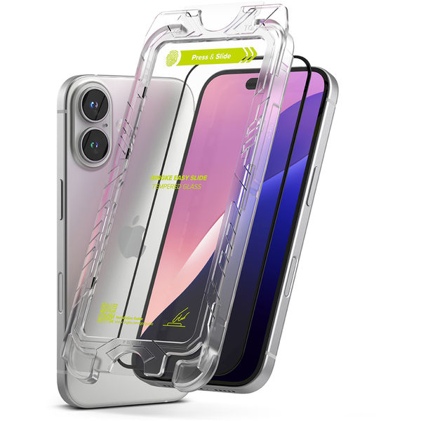 Ringke - Easy Slide Tempered Glass (2 pack) - iPhone 16 / iPhone 15 - Clear