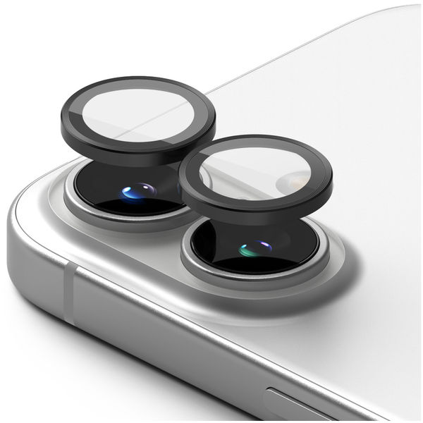 Ringke - Camera Lens Frame Glass (2 pack) - iPhone 16 / iPhone 16 Plus - Black
