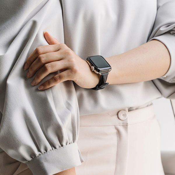 Ringke - Leather One Padded Slim - Apple Watch SE 40mm - Black