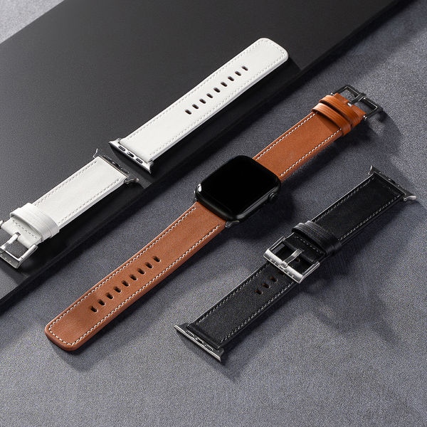 Ringke - Leather One Basic Bold - Apple Watch 1/2/3/4/5/6/7/8/9/10/SE/SE 2/Ultra/Ultra 2 (42/44/45/46/49mm) - White