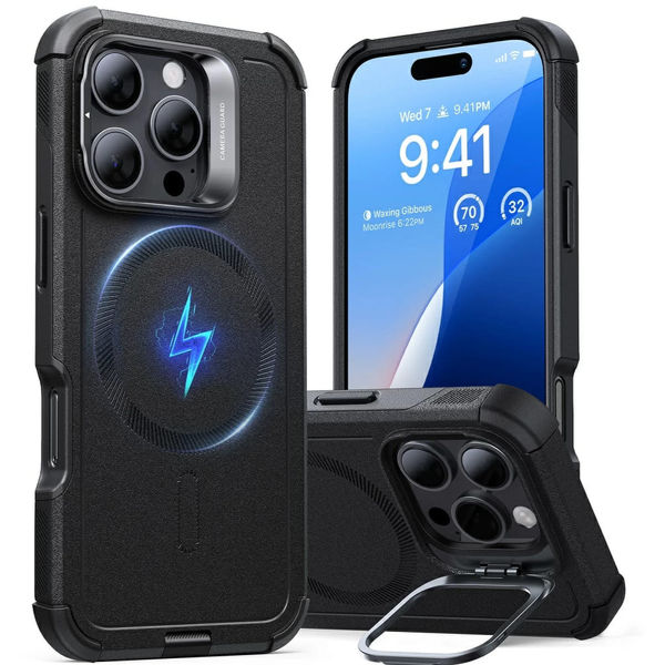 ESR - Cyber Armor Kickstand - iPhone 16 Pro Max - Black