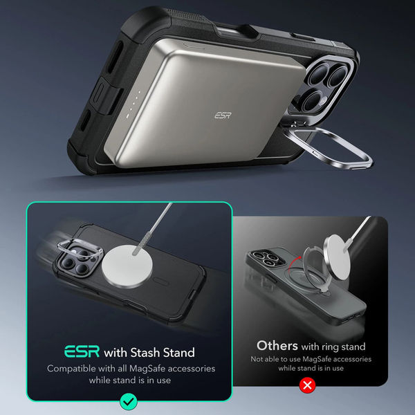 ESR - Cyber Armor Kickstand - iPhone 16 Pro Max - Black
