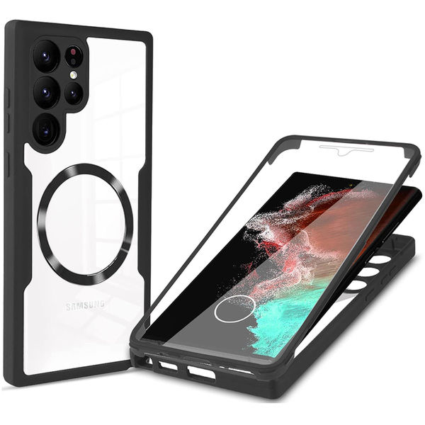 Techsuit - ColorVerse 360 MagSafe Series + Screen Protector - Samsung Galaxy S22 Ultra 5G - Black