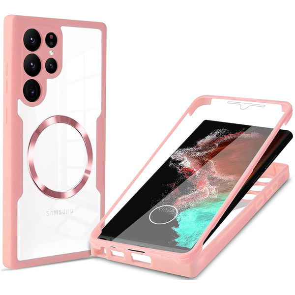 Techsuit - ColorVerse 360 MagSafe Series + Screen Protector - Samsung Galaxy S22 Ultra 5G - Pink