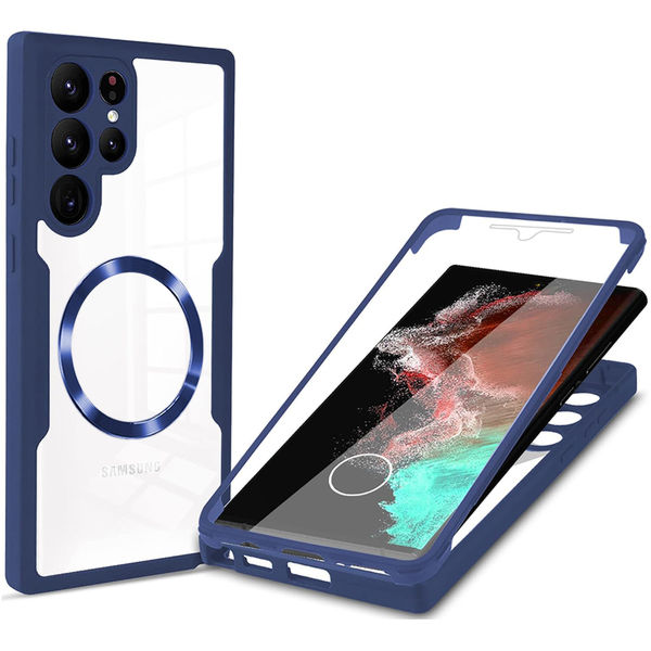 Techsuit - ColorVerse 360 MagSafe Series + Screen Protector - Samsung Galaxy S22 Ultra 5G - Blue
