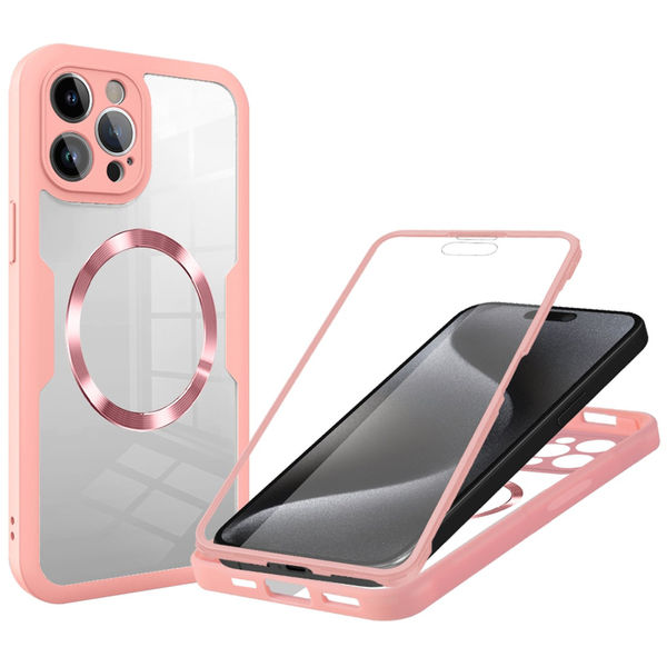 Techsuit - ColorVerse 360 MagSafe Series + Screen Protector - iPhone 15 Pro - Pink