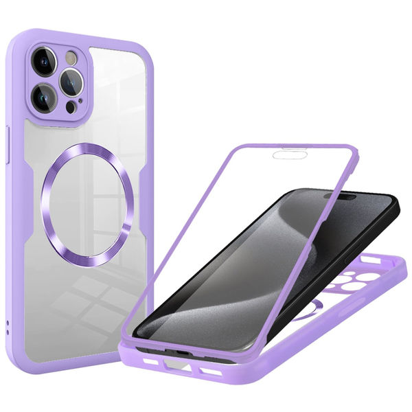 Techsuit - ColorVerse 360 MagSafe Series + Screen Protector - iPhone 15 Pro - Purple