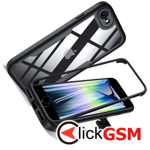 Techsuit - ColorVerse 360 Series + Screen Protector - iPhone 7 / 8 / SE 2, SE 2020 / SE 3, SE 2022 - Black