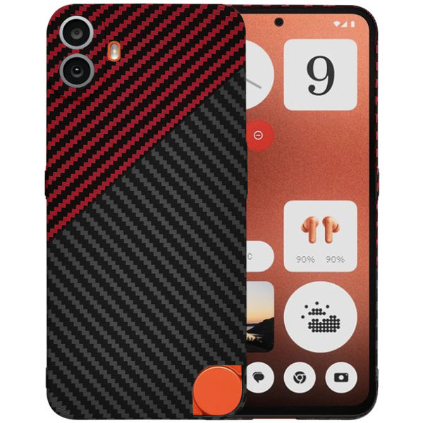 Techsuit - Carbonite FiberShell - Nothing CMF Phone 1 - Red Vortex