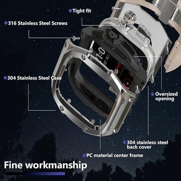 ShellBox - Waterproof IP68 + Watchband - Apple Watch Ultra / Ultra 2 - Rose Gold