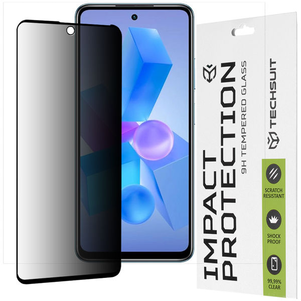 Techsuit - 111D Privacy Full Glue - Infinix Hot 40 / 40 Pro / Tecno Spark 20 Pro / Pova 5 Pro - Black