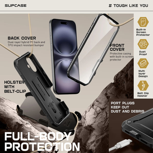 Supcase - Unicorn Beetle Pro - iPhone 16 - Black