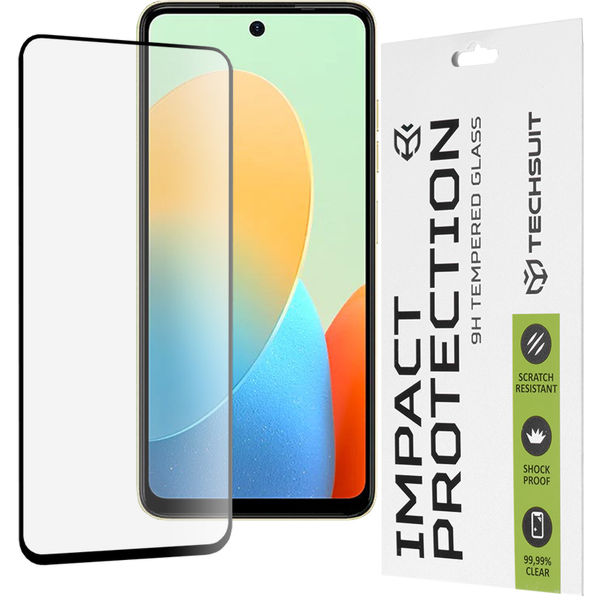 Techsuit - 111D Full Cover / Full Glue Glass - Tecno Spark Go 2024 / Spark 20 / Spark 20C / Infinix Hot 40i / Smart 8 - Black