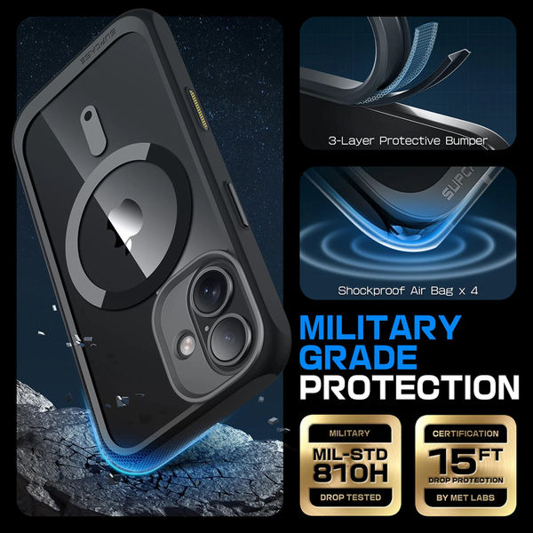 Supcase - Unicorn Beetle Slim Clear MagSafe - iPhone 16 - Black