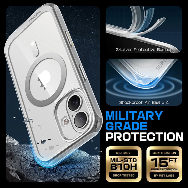 Supcase - Unicorn Beetle Slim Clear MagSafe - iPhone 16 - Clear