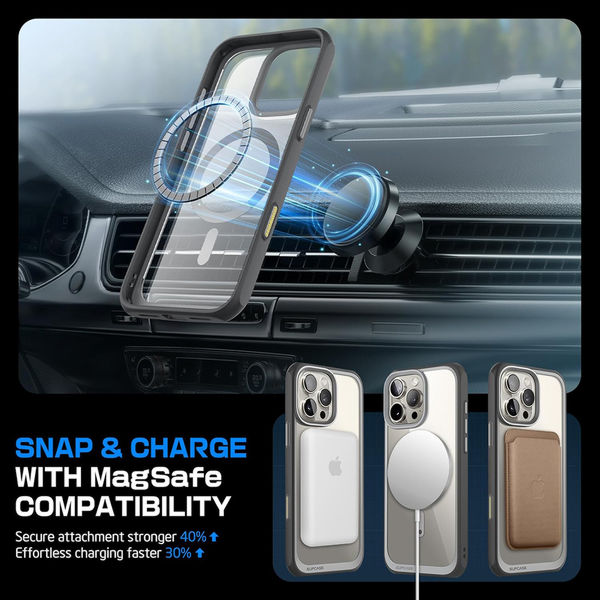 Supcase - Unicorn Beetle Slim Clear MagSafe - iPhone 16 Pro Max - Gray