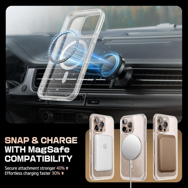Supcase - Unicorn Beetle Slim Clear MagSafe - iPhone 16 - Glitter Clear