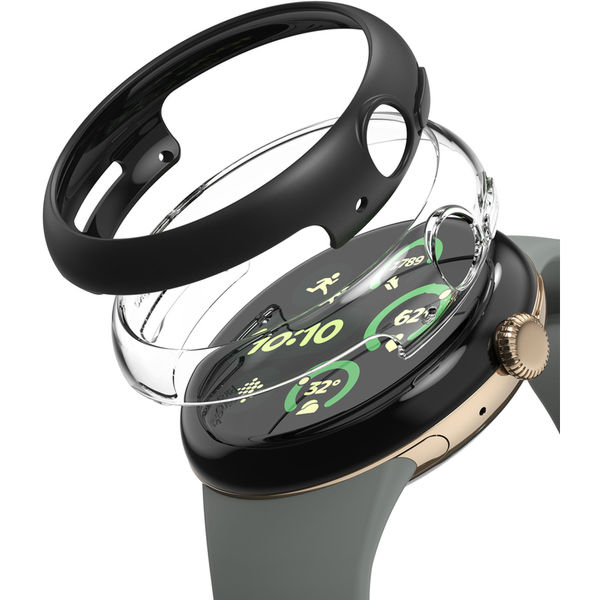 Ringke - Slim (2 pack) - Google Pixel Watch 3 45mm - Clear / Matte Black