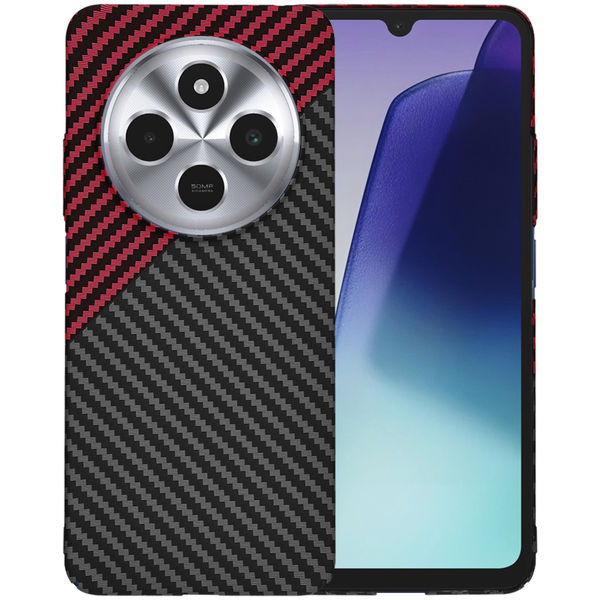 Techsuit - Carbonite FiberShell - Xiaomi Redmi 14C / Poco C75 - Red Vortex