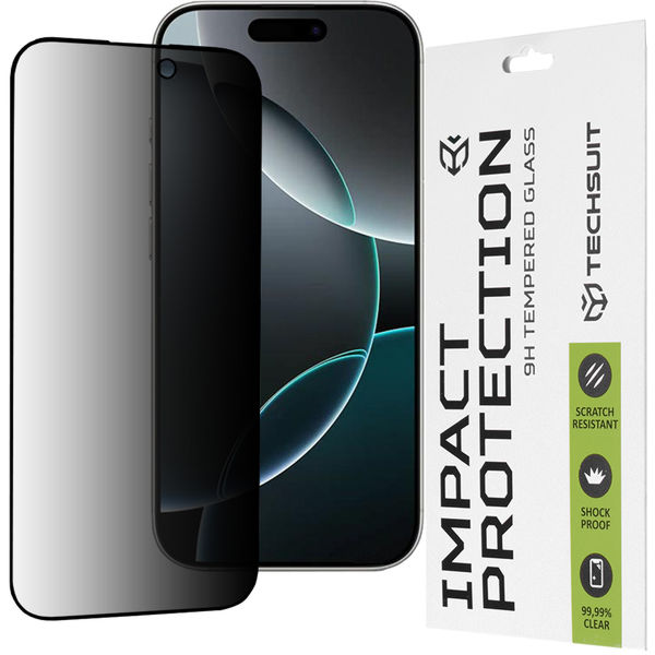 Techsuit - 111D Privacy Full Glue - iPhone 16 Pro - Black