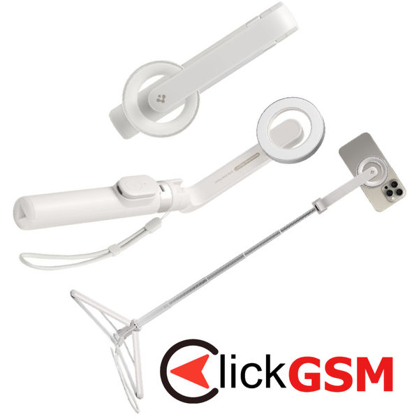 Spigen - Selfie Stick (S571W) - MagSafe Compatible, with Tripod, Stable, Bluetooth, for iOS and Android - Dune Beige