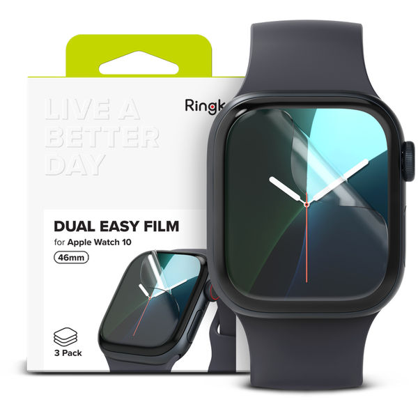 Ringke - Dual Easy Film (3 pack) - Apple Watch 10 46mm - Clear