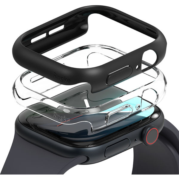 Ringke - Slim (2 pack) - Apple Watch 10 46mm - Clear / Matte Black
