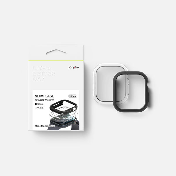 Ringke - Slim (2 pack) - Apple Watch 10 46mm - Clear / Light Gray