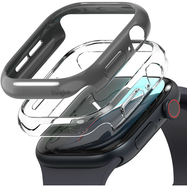 Ringke - Slim (2 pack) - Apple Watch 10 46mm - Clear / Dark Gray