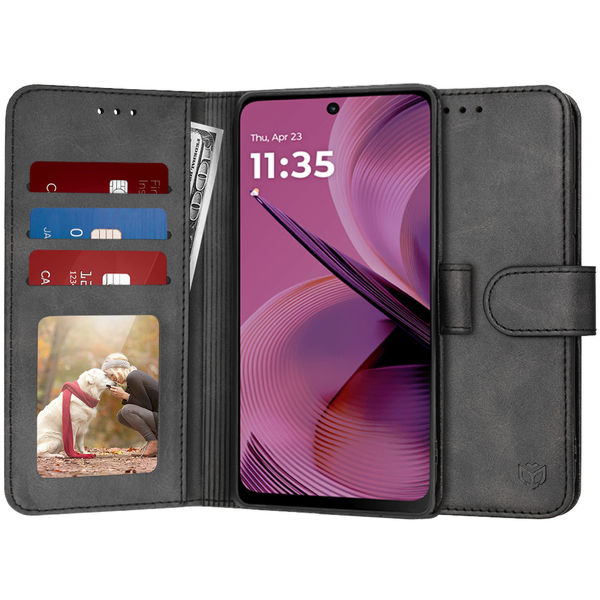 Techsuit - Diary Book - Motorola Moto G55 - Black