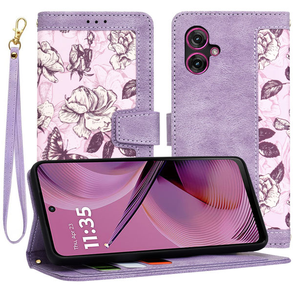 Techsuit - FlipCraft - Motorola Moto G55 - Mysterious Purple