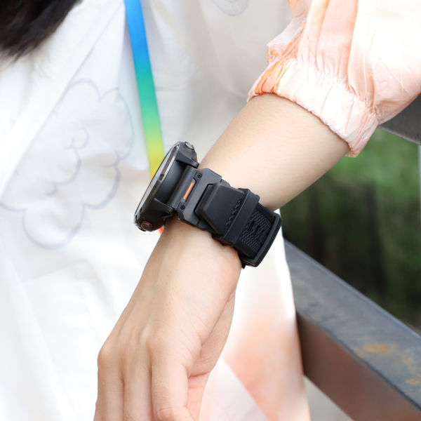 Techsuit - Watchband QuickFit 22mm (W068) - Garmin Fenix 5/5 Plus 6/6 Pro/7/Forerunner 935/945/Approach S60 - Orange / Black