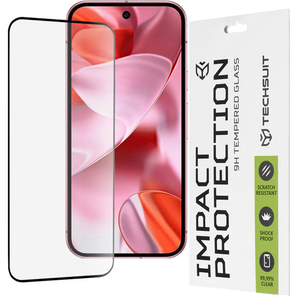 Techsuit - 111D Full Cover / Full Glue Glass - Google Pixel 9 / 9 Pro - Black