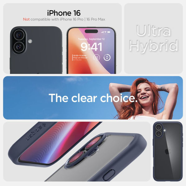 Spigen - Ultra Hybrid - iPhone 16 - Navy Blue