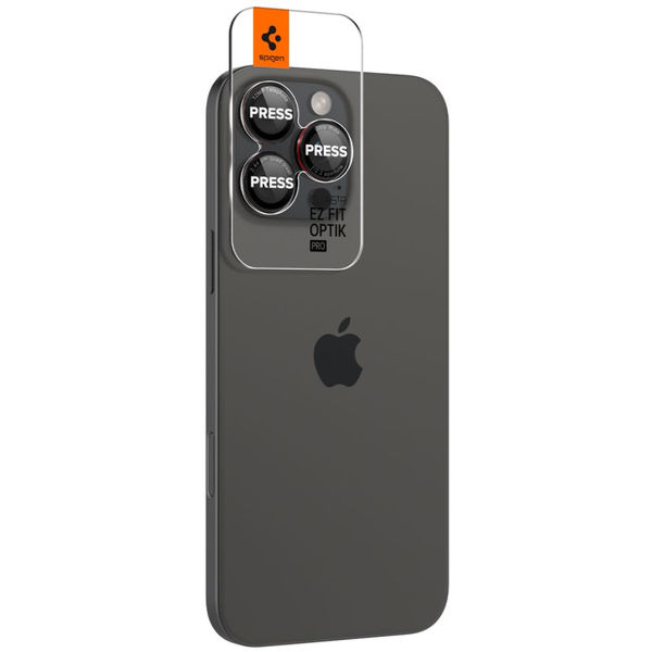 Spigen - Optik.tR EZ Fit Pro Camera Glass (2 pack) - iPhone 14 Pro / Pro Max / 15 Pro / Pro Max / 16 Pro / Pro Max - Black