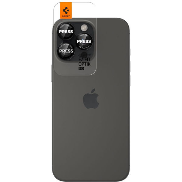 Spigen - Optik.tR EZ Fit Pro Camera Glass (2 pack) - iPhone 14 Pro / Pro Max / 15 Pro / Pro Max / 16 Pro / Pro Max - Black