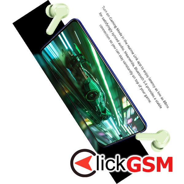 Realme - Wireless Earbuds (Buds T110) - Environmental Noise Cancellation, IPX5, Bluetooth 5.4 - White