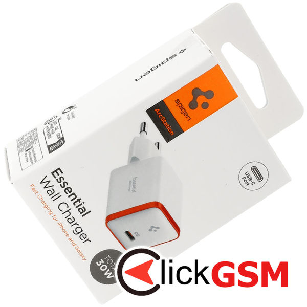 Spigen - Wall Charger Arcstation Essential (EE301EU) - Type-C, Quick Charge, PD30W - White