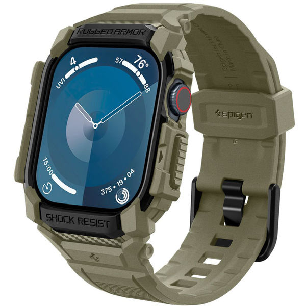 Spigen - Rugged Armor Pro - Apple Watch 10 46mm - Vintage Khaki