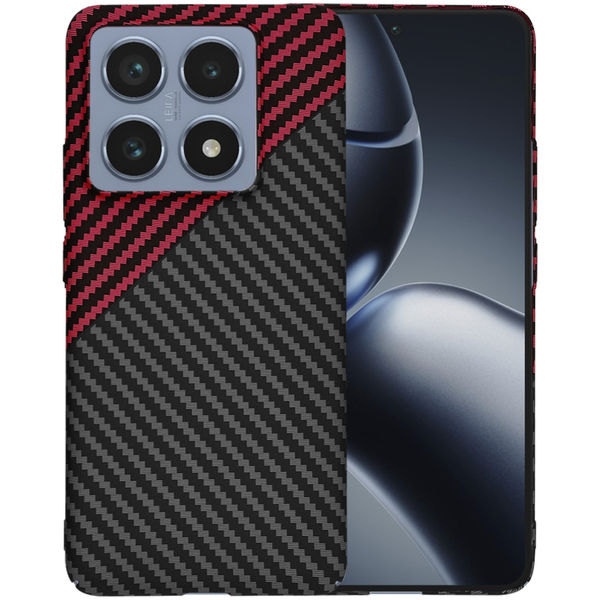Techsuit - Carbonite FiberShell - Xiaomi 14T Pro - Red Vortex