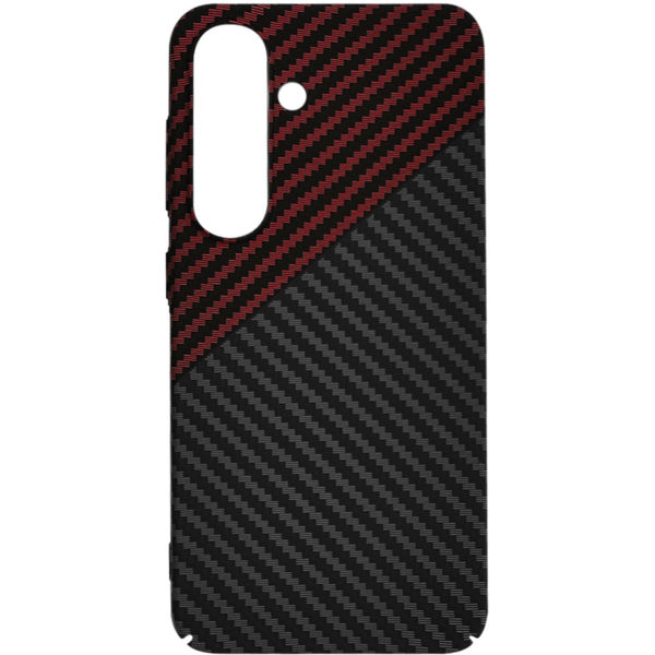 Techsuit - Carbonite FiberShell - Samsung Galaxy S25 - Red Vortex