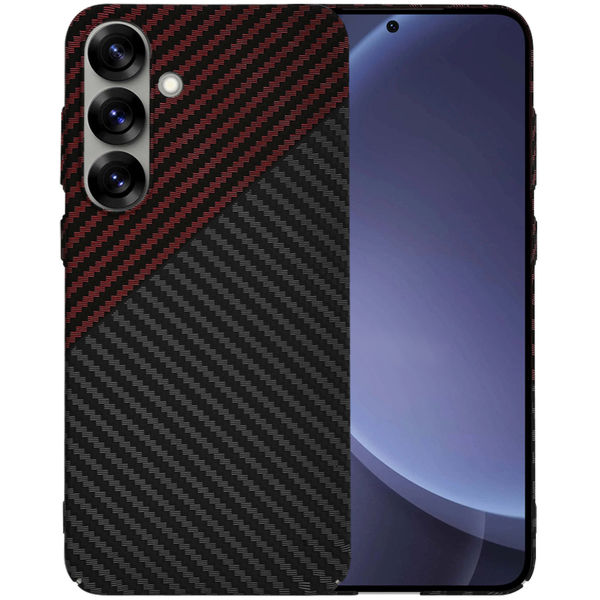 Techsuit - Carbonite FiberShell - Samsung Galaxy S25 Plus - Red Vortex