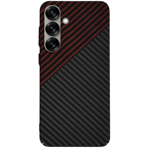 Techsuit - Carbonite FiberShell - Samsung Galaxy S25 Plus - Red Vortex
